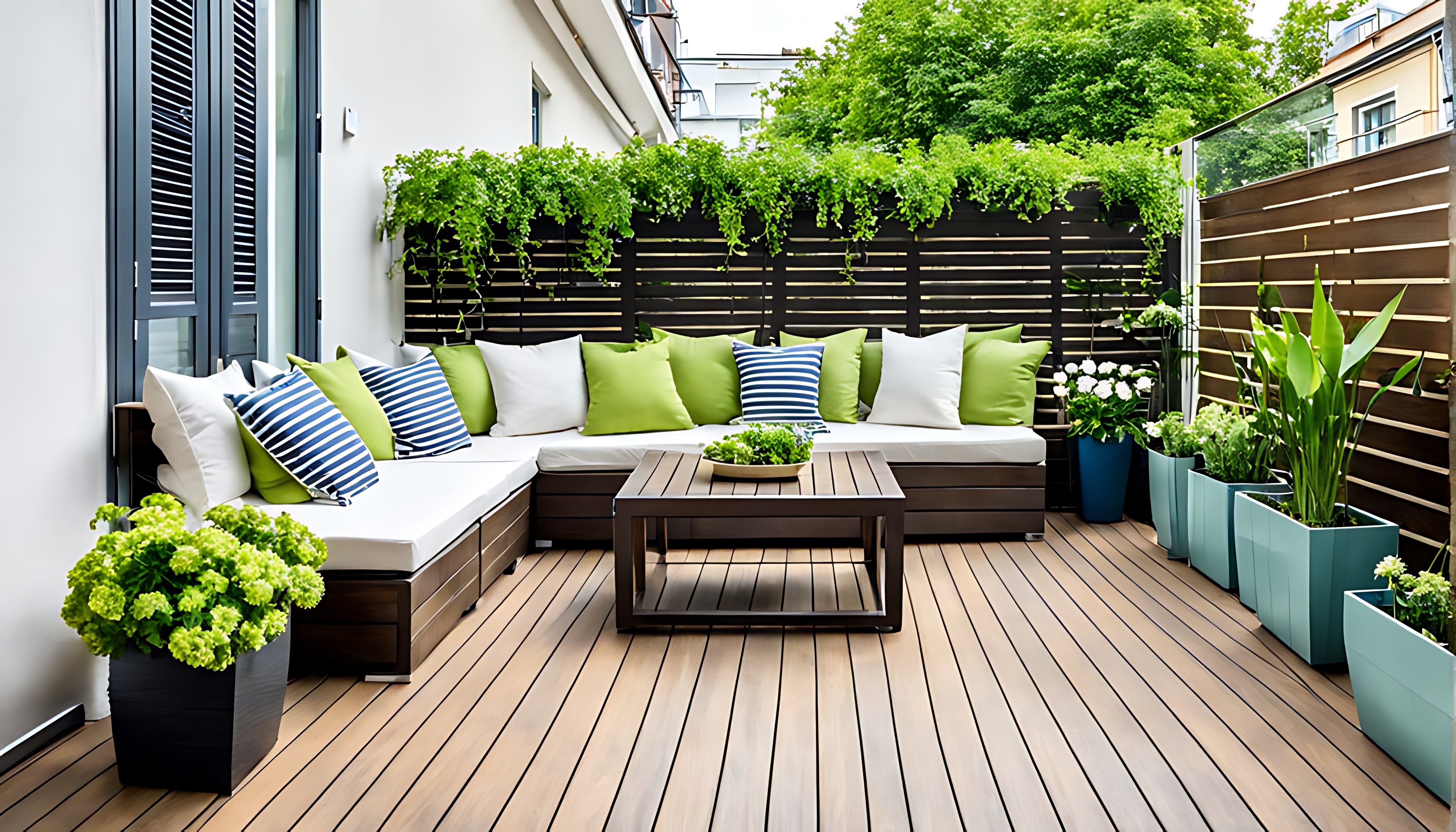 Decking with furniture