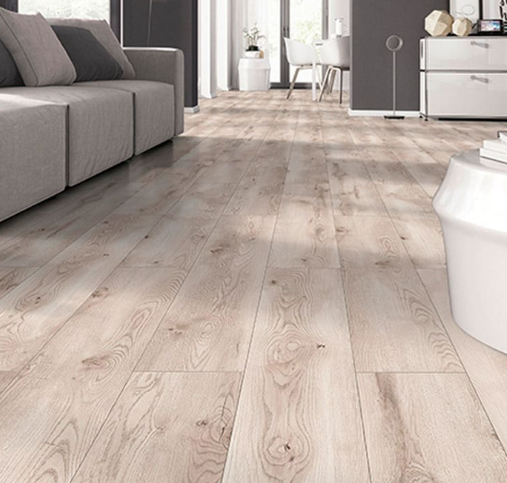 an image of a modern looking laminate flooring in grey room