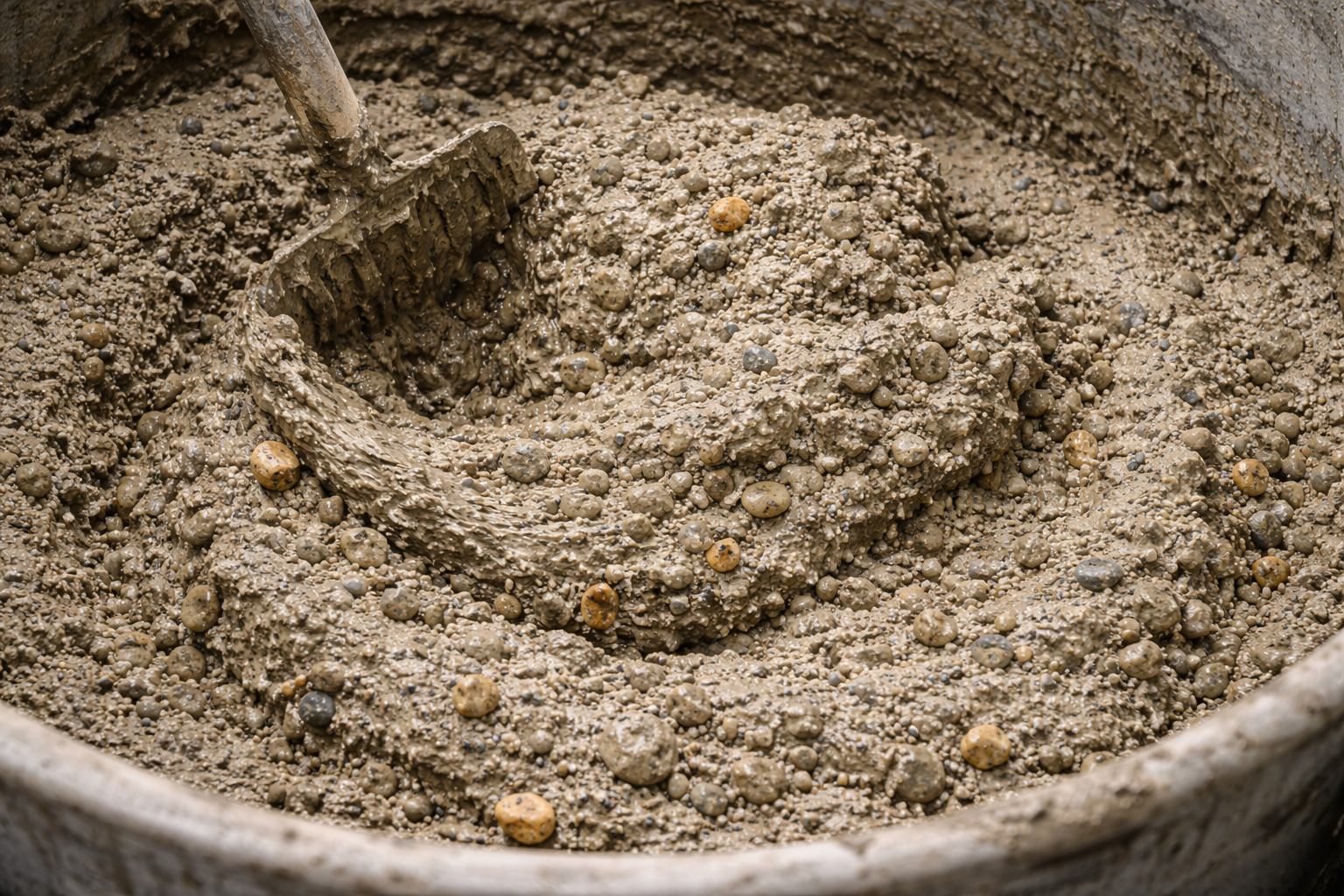 A close up image of concrete mix