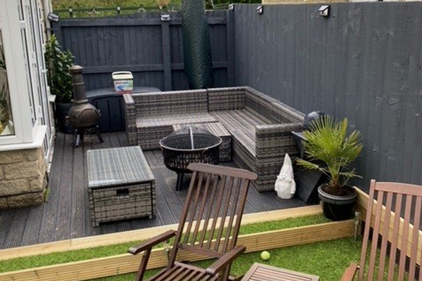 garden fence image painted grey, customer photo