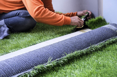 An image showing how to cut artificial grass